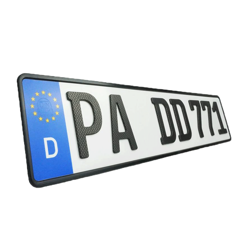 3D Kennzeichen 520 mm CARBON MATT