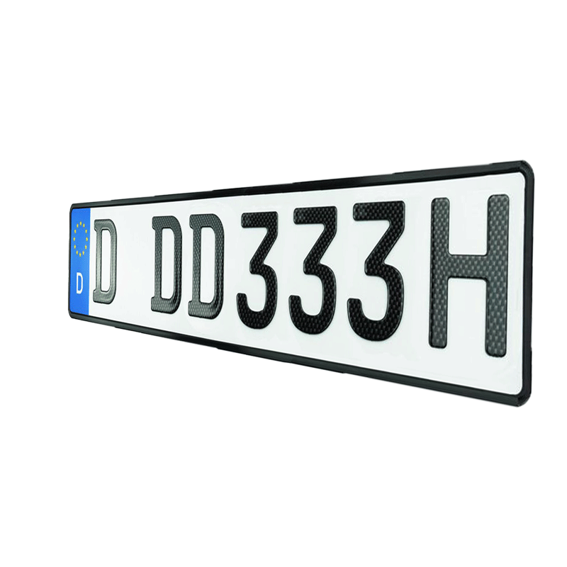 3D H-Kennzeichen 520 mm CARBON GLANZ