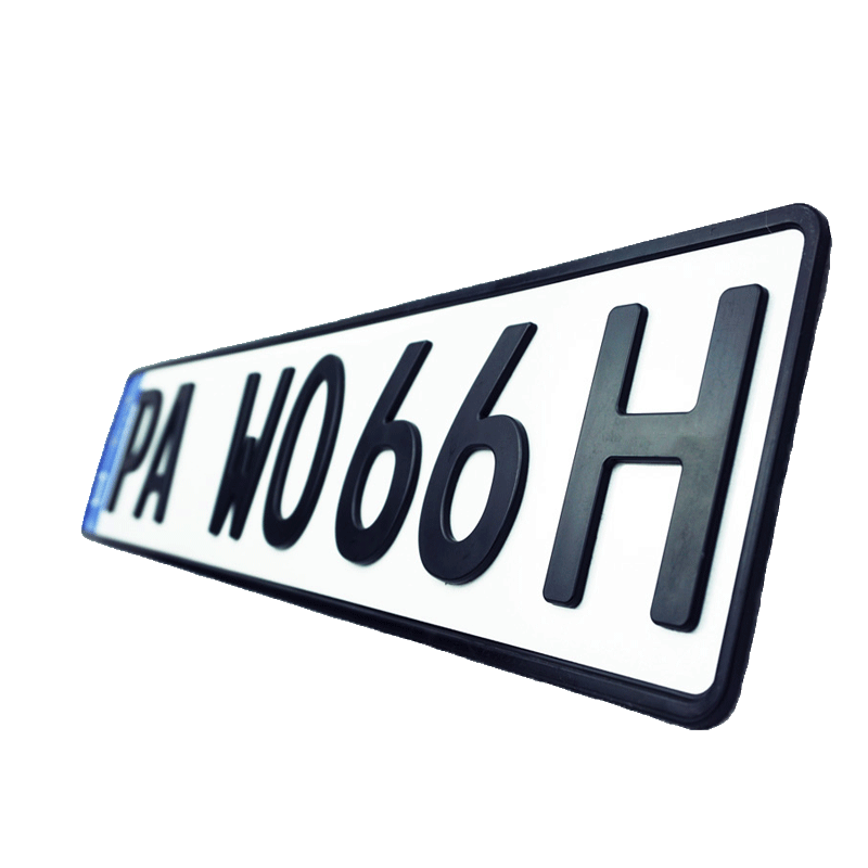 3D H-Kennzeichen 520 mm MATT