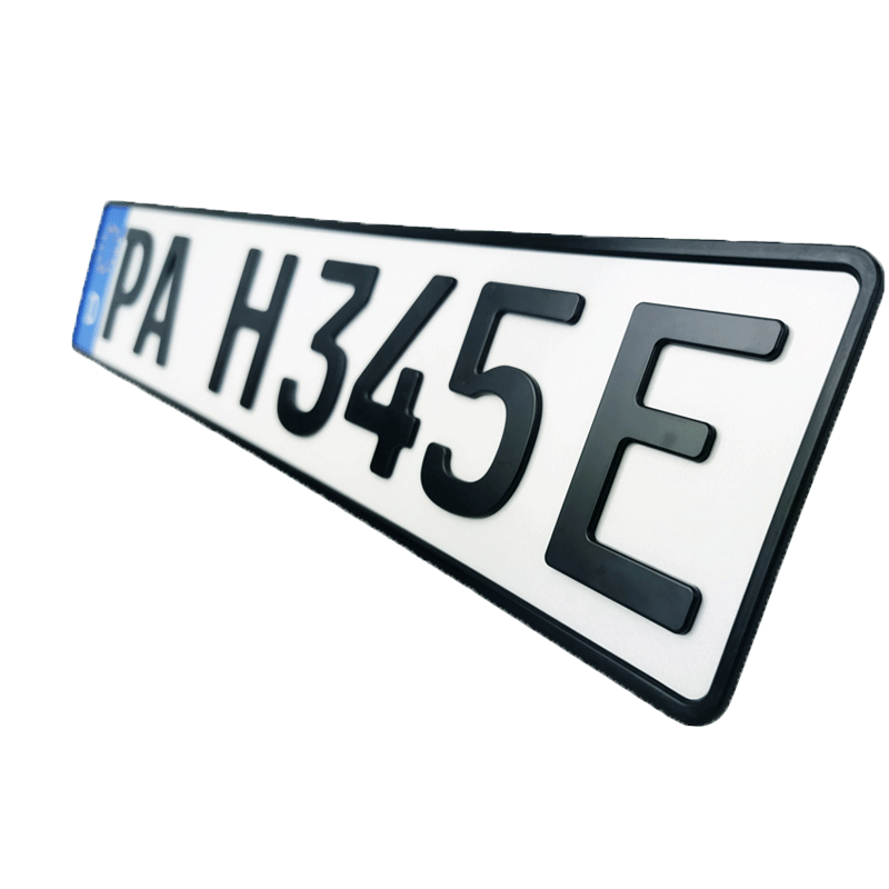 3D E-Kennzeichen 520 mm MATT