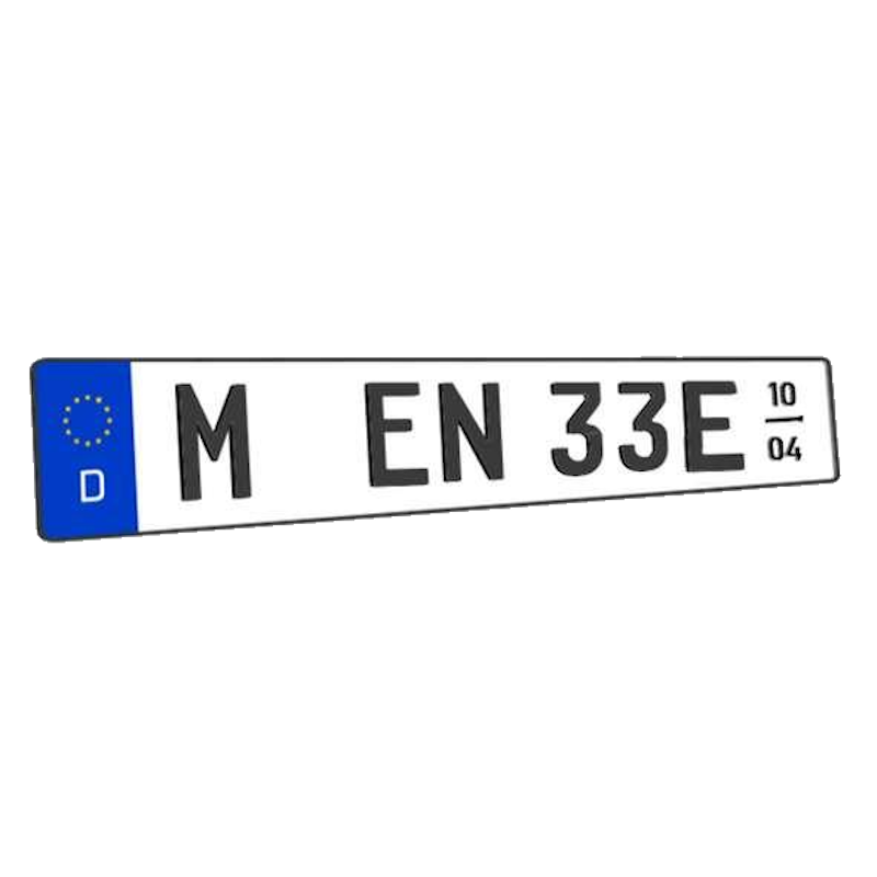 3D E-Kennzeichen mit Saison 520 mm MATT