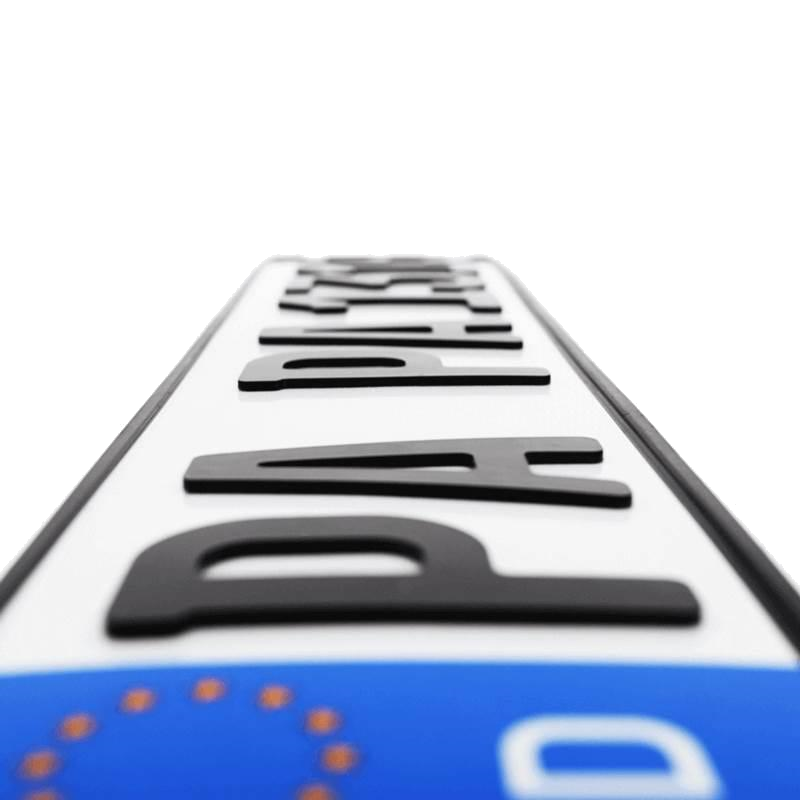 3D Kennzeichen für Fahrradträger 520 mm MATT