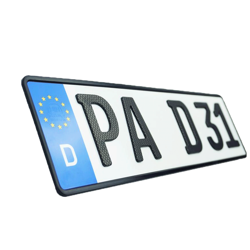 3D Kennzeichen kurz CARBON MATT