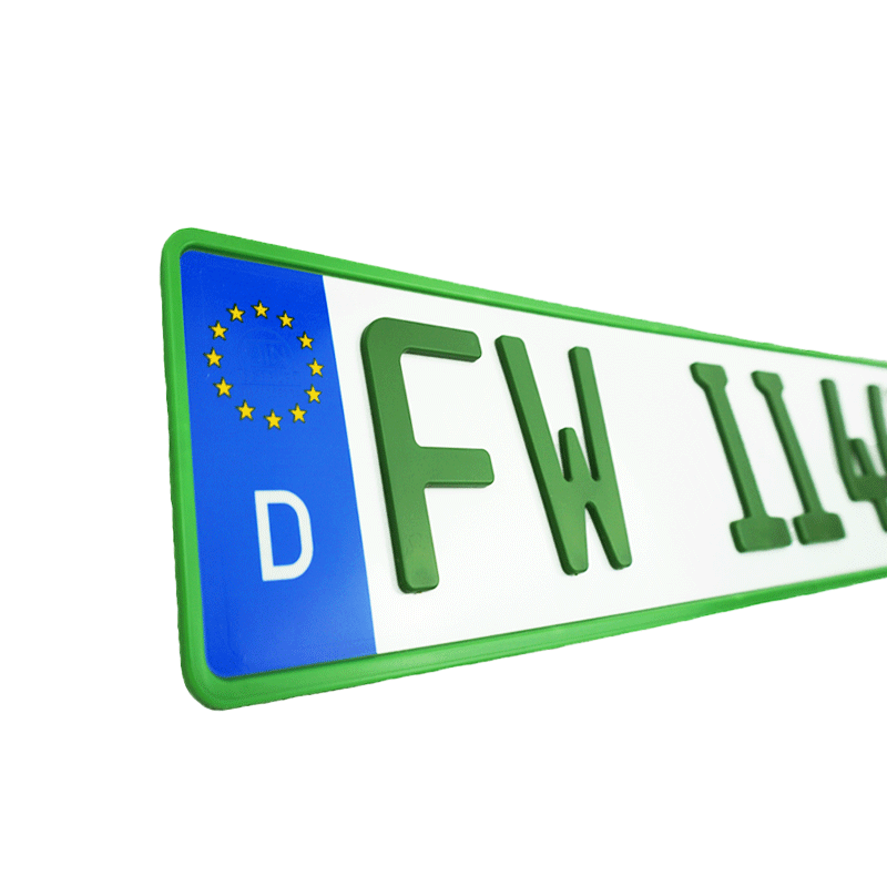 3D Kennzeichen Grün Kurz GRÜN