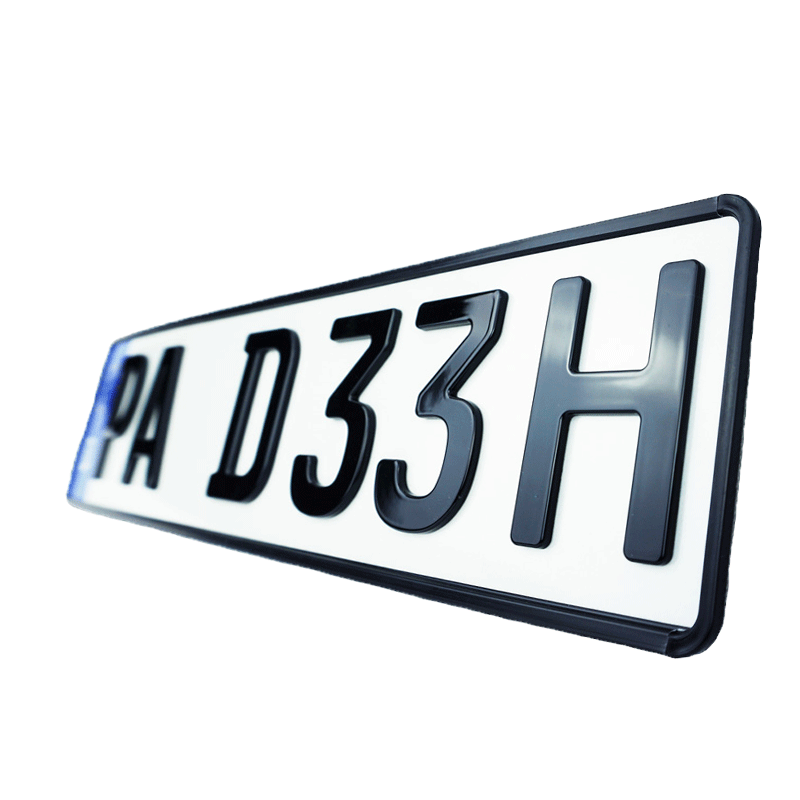 3D H-Kennzeichen kurz HOCHGLANZ