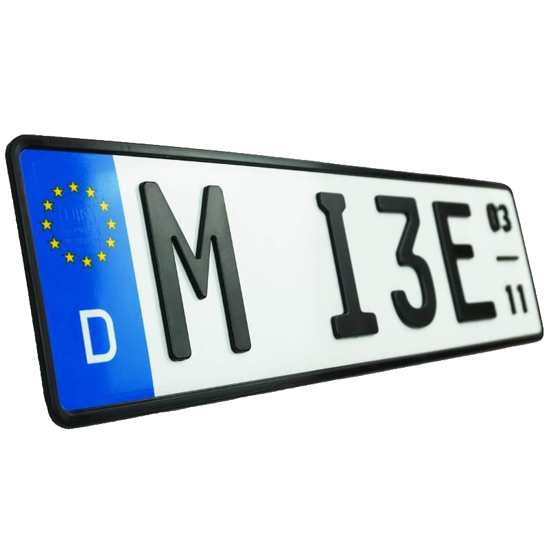 3D E-Kennzeichen mit Saison kurz MATT