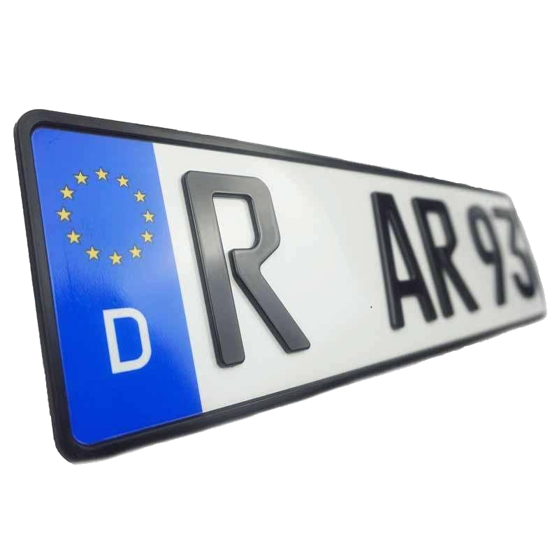 3D Kennzeichen für Fahrradträger kurz HOCHGLANZ