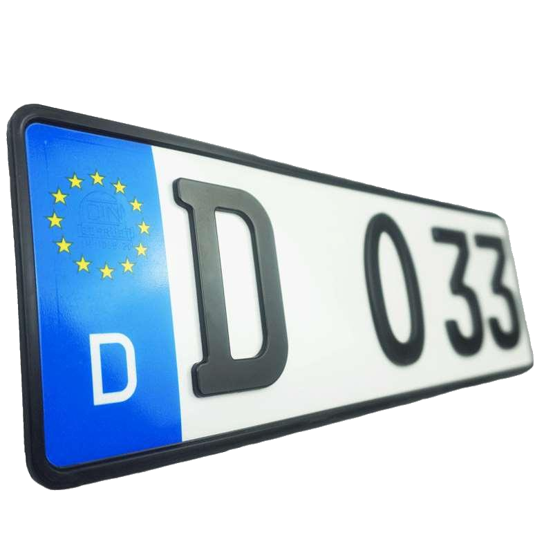 3D Kennzeichen für Fahrradträger kurz MATT