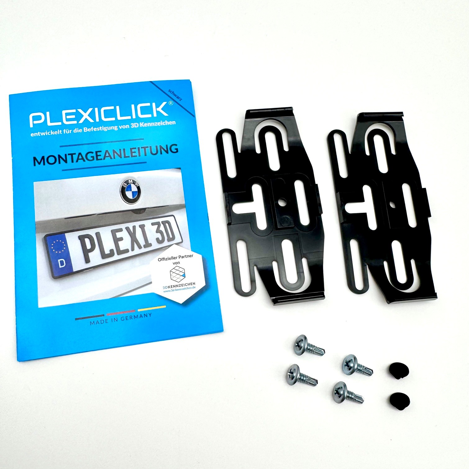 Plexiclick für 3D Kennzeichen Schwarz
