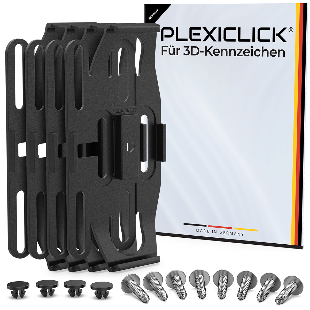 Plexiclick für 3D Kennzeichen Schwarz