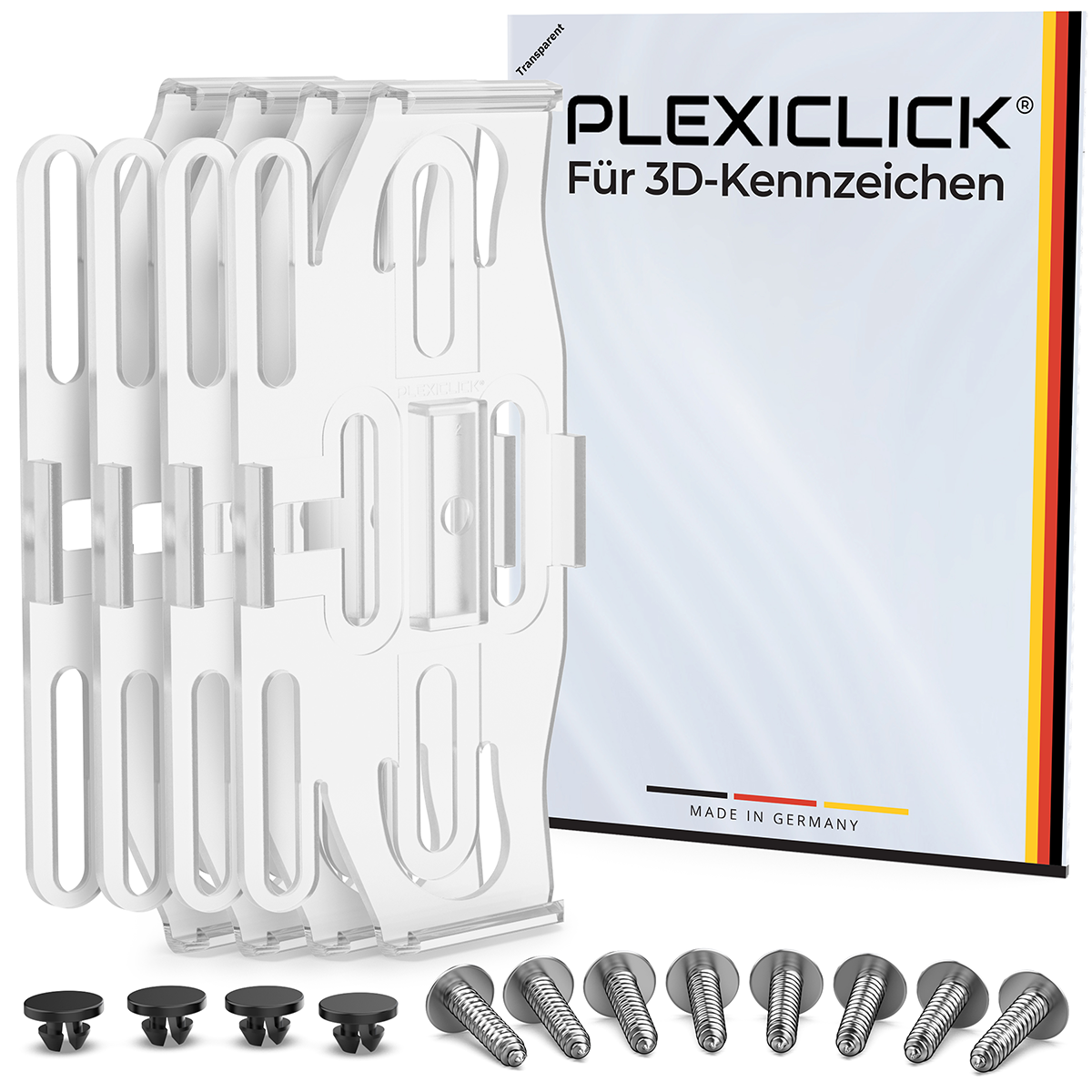 Plexiclick für 3D Kennzeichen Transparent