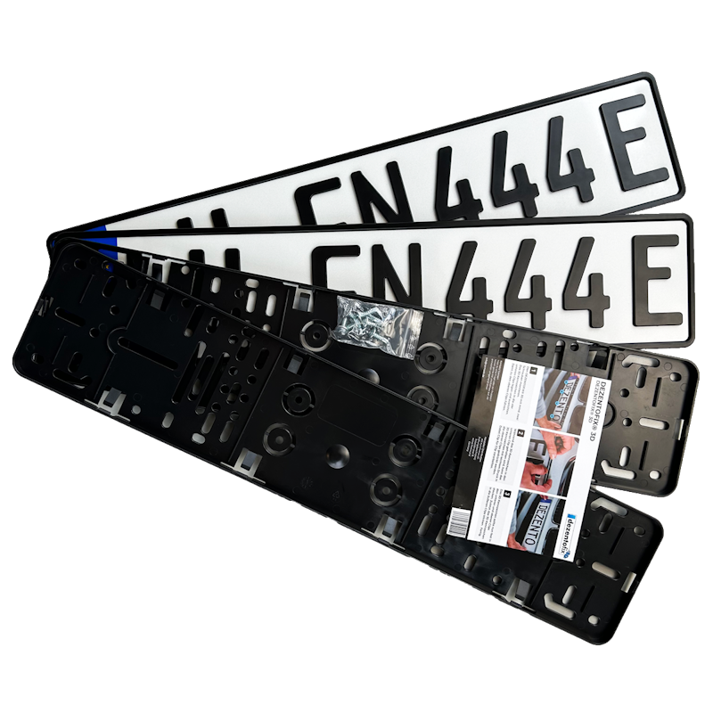 Spar-Set Dezentofix 3D E-Kennzeichen 520 mm MATT