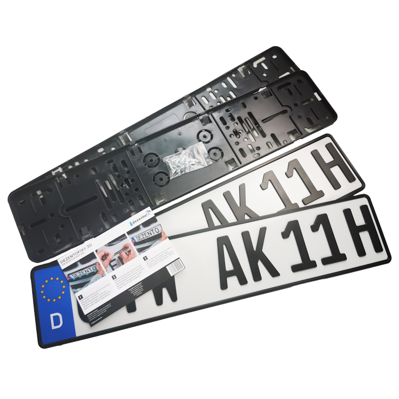 Spar-Set Dezentofix 3D H-Kennzeichen 520 mm MATT