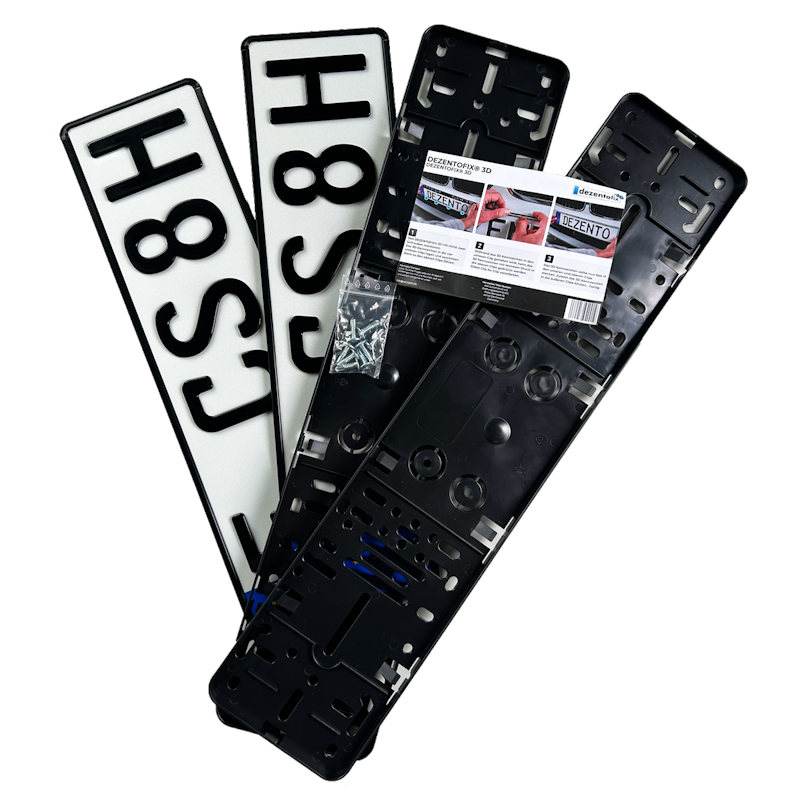 Spar-Set Dezentofix 3D H-Kennzeichen 520 mm HOCHGLANZ