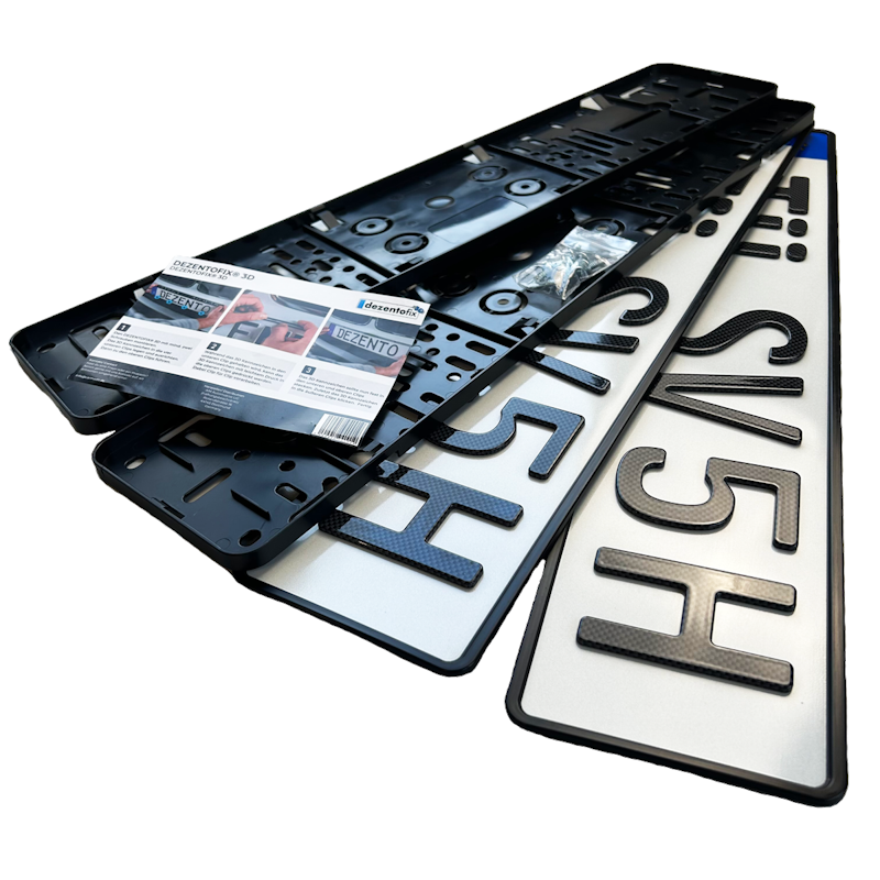 Spar-Set Dezentofix 3D H-Kennzeichen 520 mm CARBON MATT