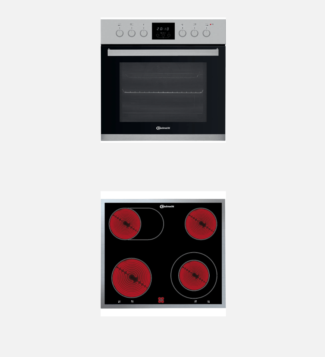 Bauknecht Einbauherdset HEKO H300 : Einbauherd HVS3 TH8V2 IN + Kochfeld CHR 9642 IN