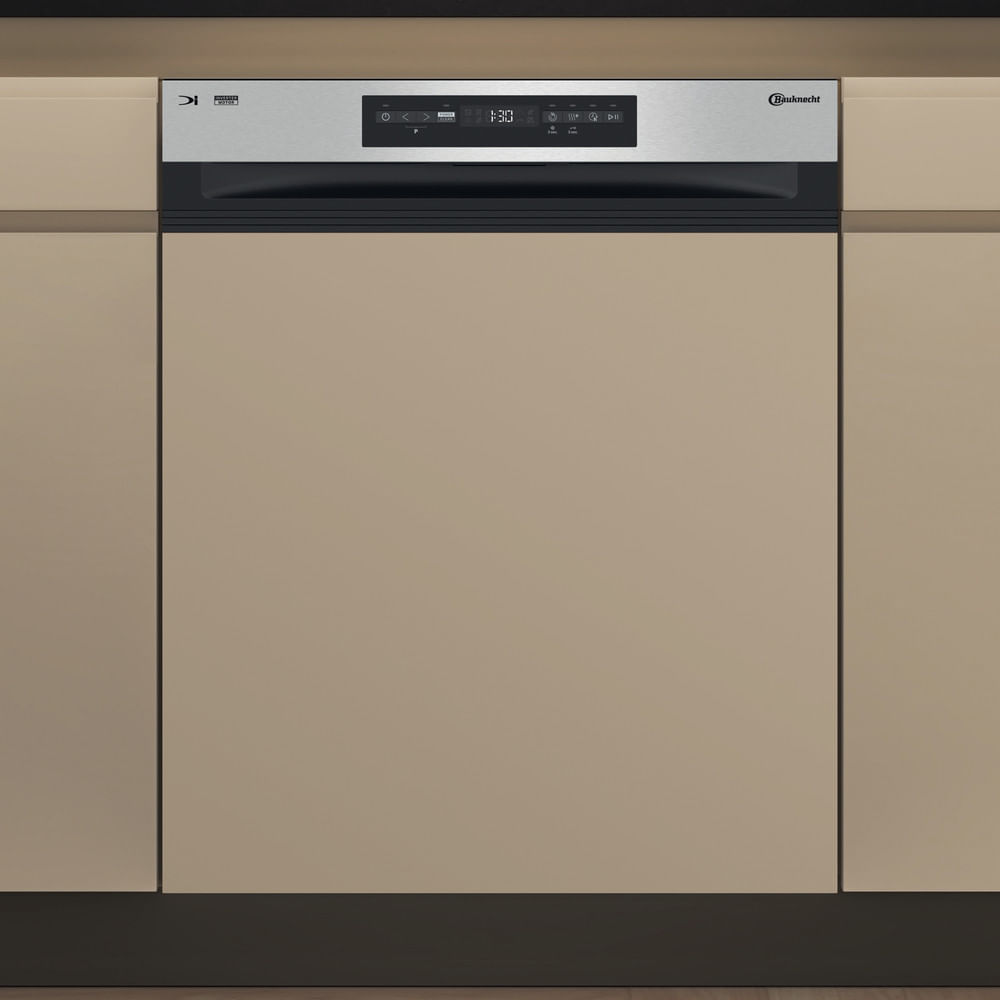 Bauknecht teilintegrierter Geschirrspüler: 60 cm, Farbe Edelstahl - BKSV1 PAM