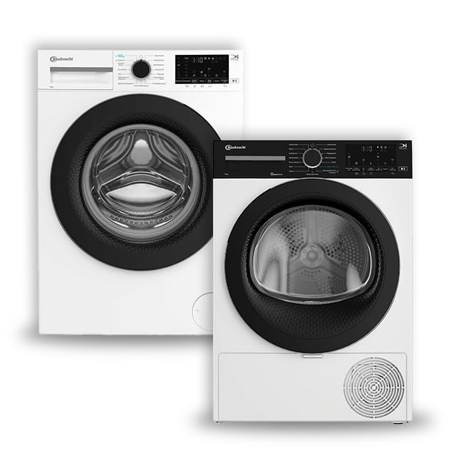 Wäsche Duo HomeWhiz - Waschmaschine B WM 8A7 BS + Wärmepumpentrockner TKL 85C WBS