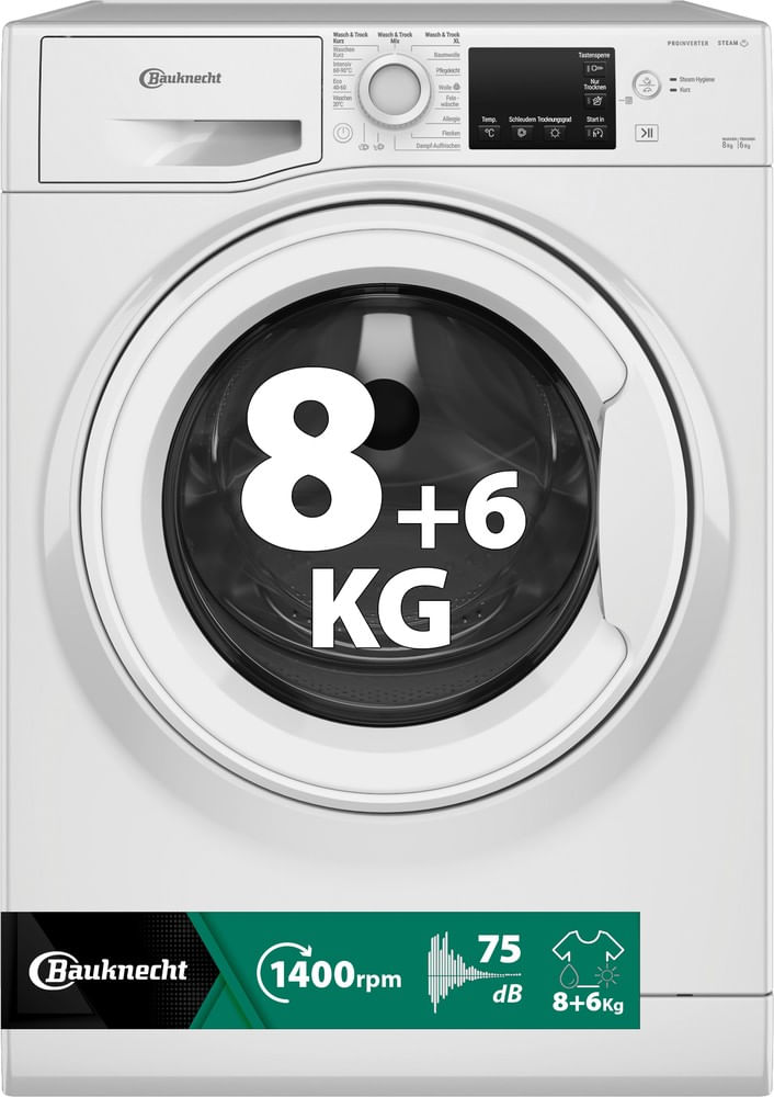 Bauknecht Waschtrockner: 8,0 kg - WT Eco Plus 86 43 N