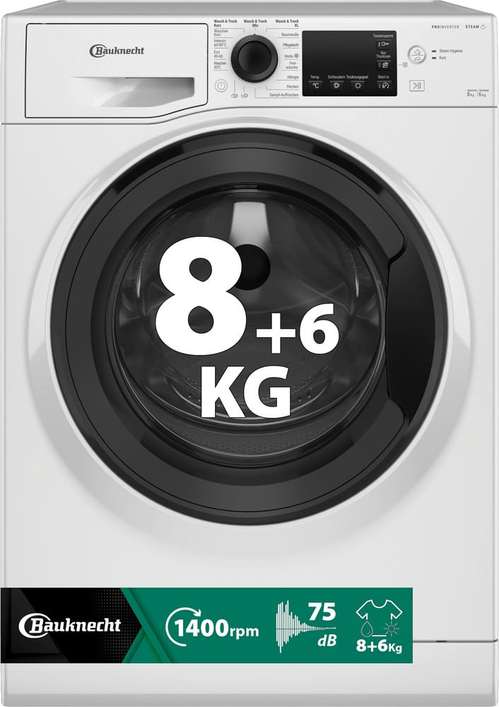 Bauknecht Waschtrockner: 8,0 kg - WATK Sense 86 DC