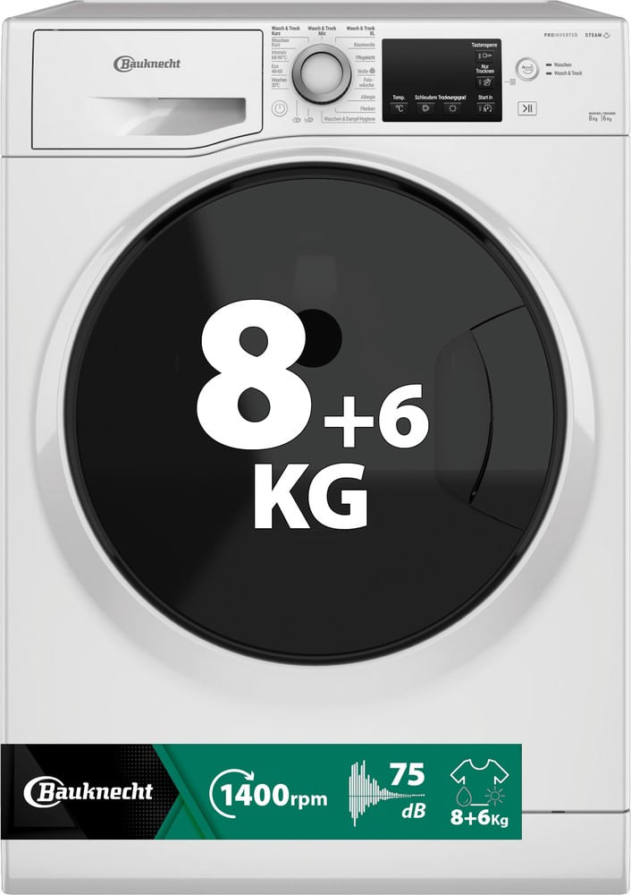Bauknecht Waschtrockner: 8,0 kg - WATK Sense 86S 41 C