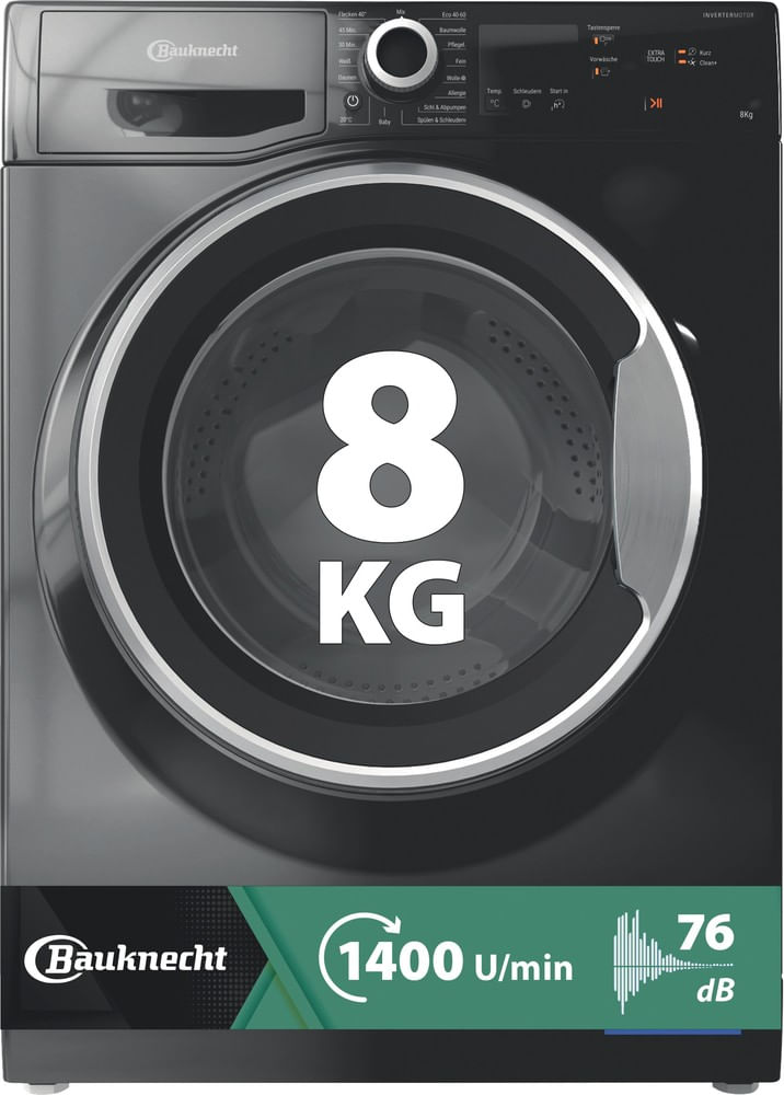 Bauknecht Frontlader-Waschmaschine: 8,0 kg: Farbe Schwarz - WM BB 814 A