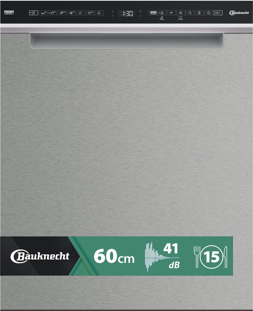 Bauknecht Geschirrspüler: 60 cm, Farbe Edelstahl - B7U HS51 X