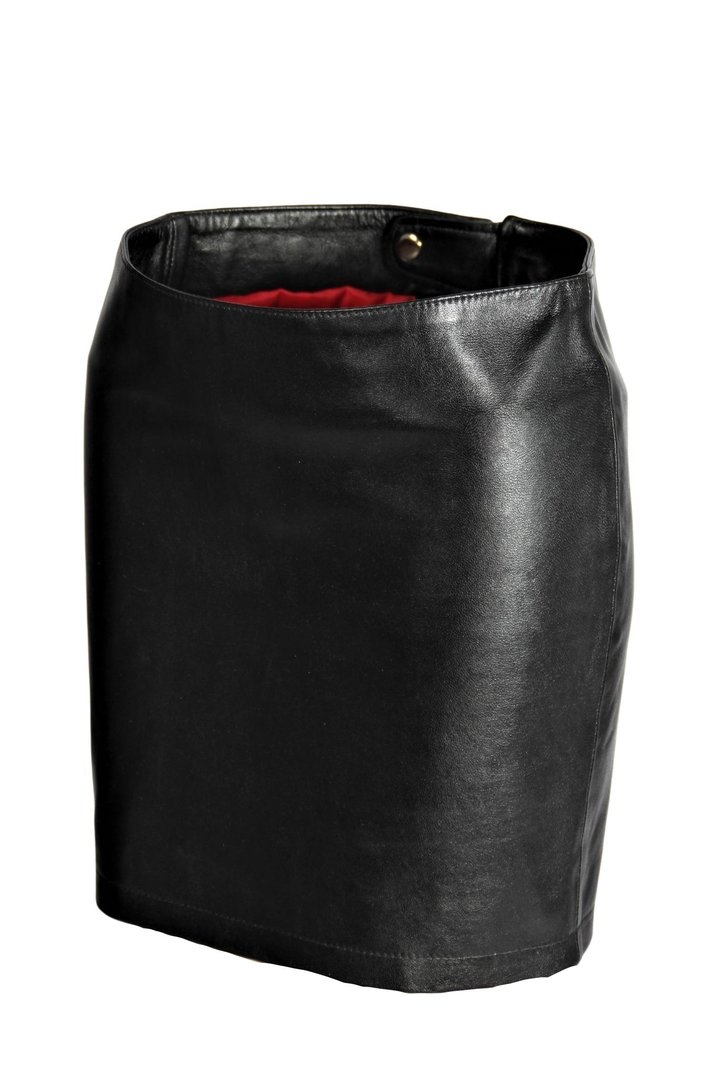 Lederrock aus ECHT Leder als Minirock in schwarz