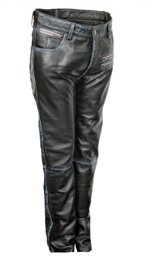 Lederhose im Designer Jeans Style in ECHT-Leder -USED LOOK