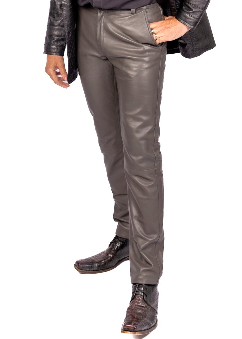 Chino pants as noble - real leather pants