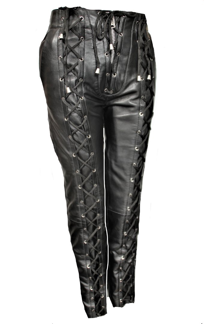 Lederhose Biker-Hose aus ECHT Leder mit Schnürung