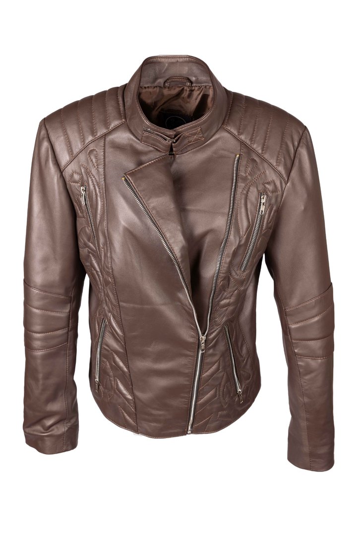 Elegante Lederjacke ECHT-LEDER Design Sylt braun