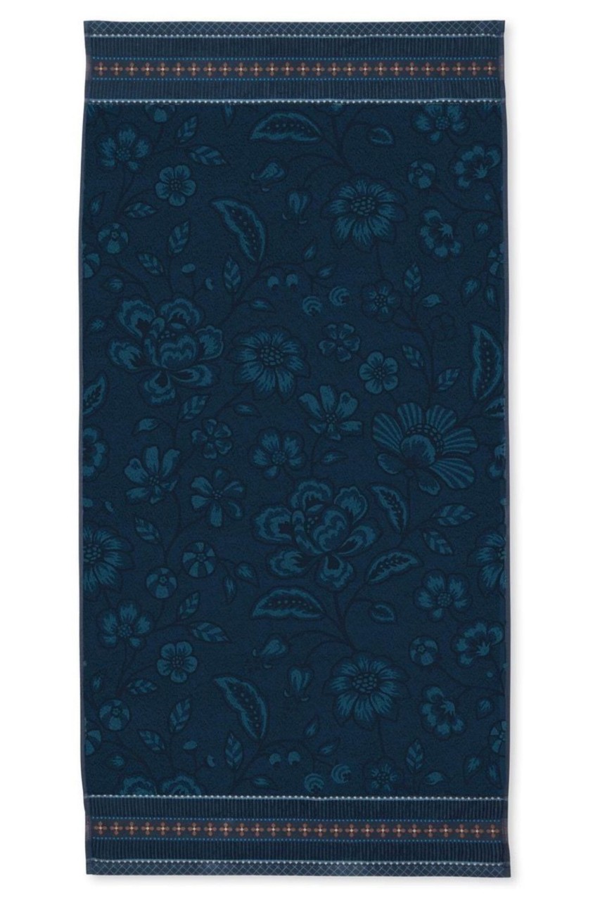PIP Studio Duschtuch Badetuch Jasmin Dark Blue 70x140 cm Jacquard Frottee Blu...