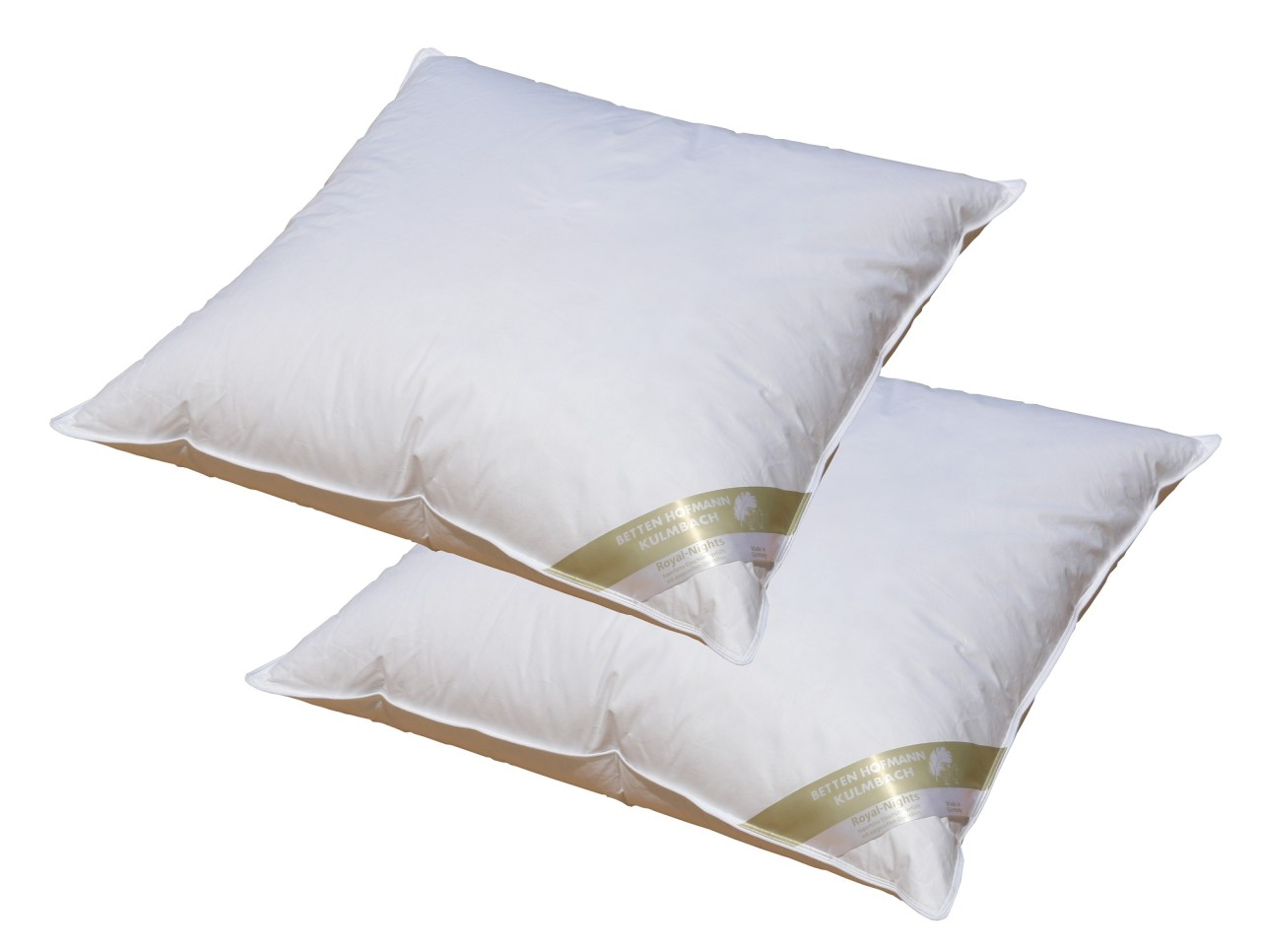 2 Stück Betten Hofmann Canada Federkissen Kopfkissen 80x80 cm 950 g waschbar ...