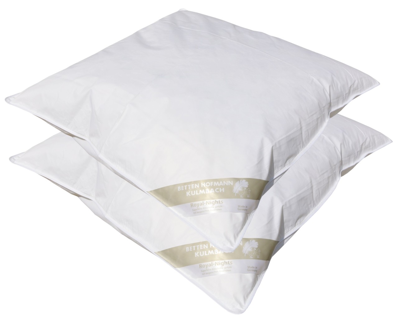 2 Stück Betten Hofmann Canada Flachkissen 80x80 cm Kopfkissen Kinderkissen 450 g
