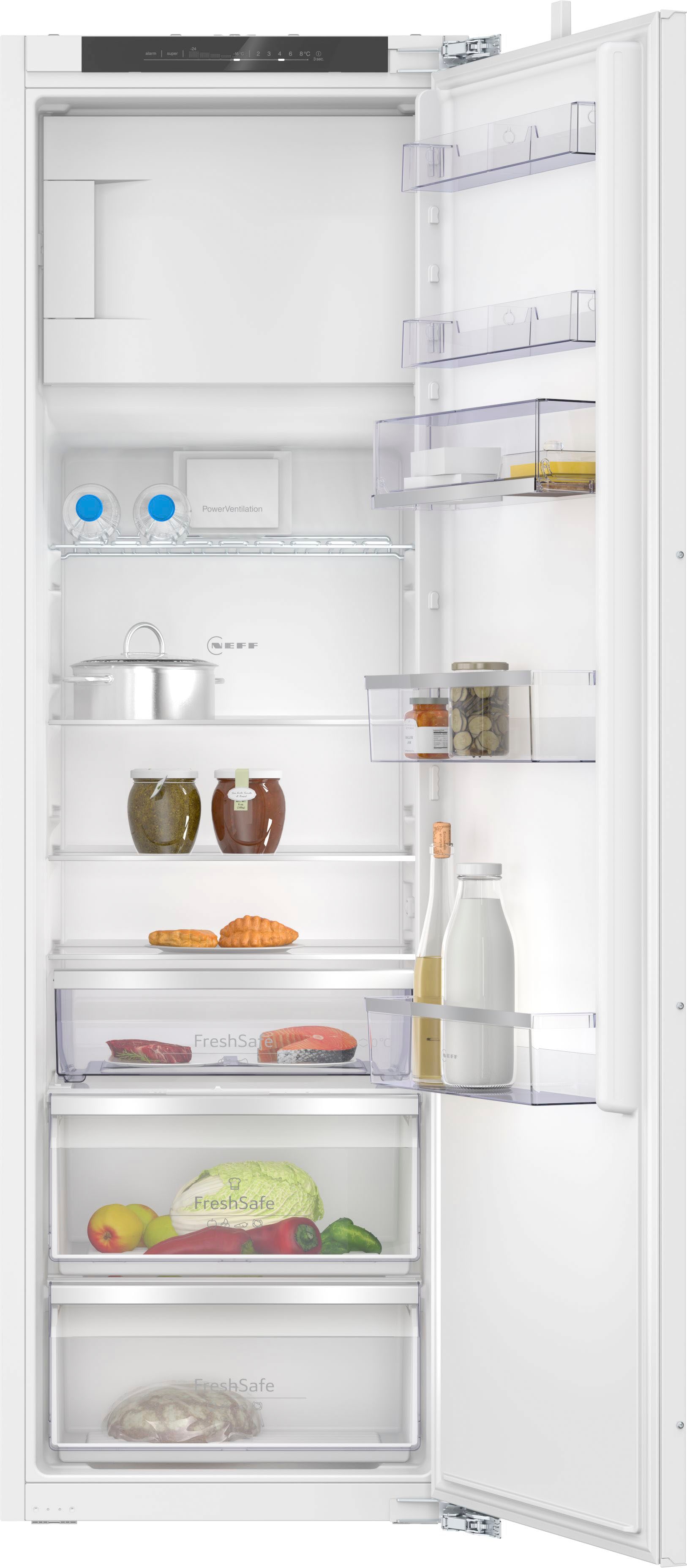 NEFF Einbaukühlschrank 'KI2823DD0', KI2823DD0, 177,2 cm hoch, 55,8 cm breit, Fresh Safe 1 : Schublade für ideale Lagerung von Fisch & Fleisch