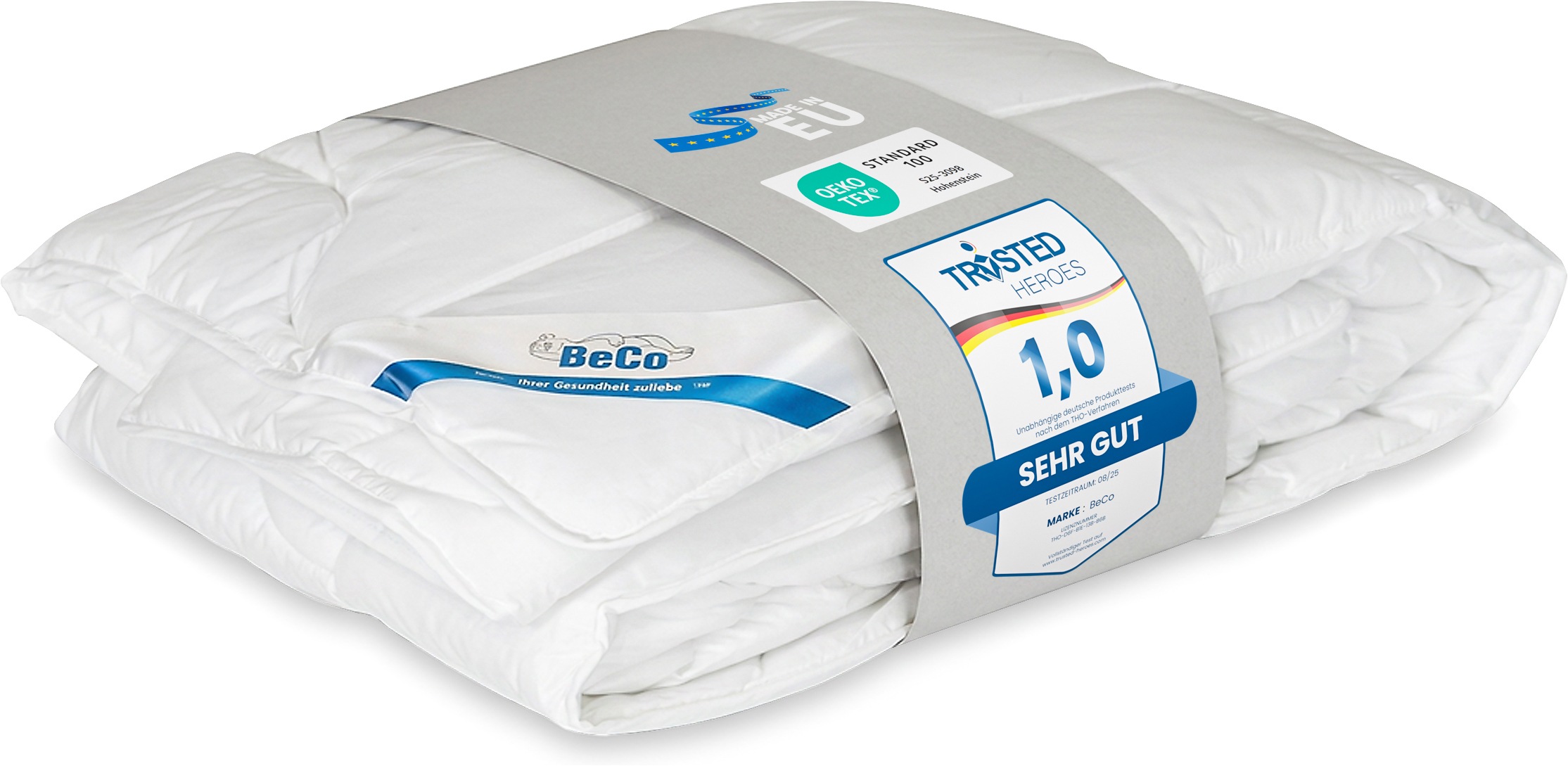 Beco Microfaserbettdecke 'BeCo Greenfirst, Bettdecke 135x200 und weitere Größen' leicht Füllung Klimafaser 1 Stk. tlg. Bettdecke 'normal' getestet von Trusted Heroes mit einer Note von 1,0