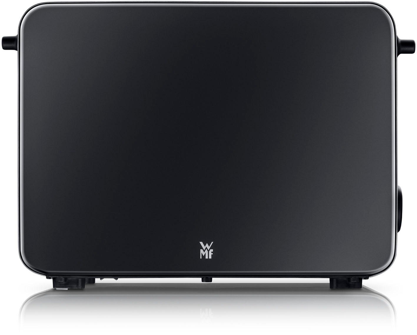 WMF Toaster 'Stelio Edition Deep Black, 2-Scheiben-Toaster mit Brötchenaufsatz' 2 kurze Schlitze für 2 Scheiben 1050 W 7 Bräunungsstufen, Brotzentrierung, Krümelschublade, Cromargan Gehäuse