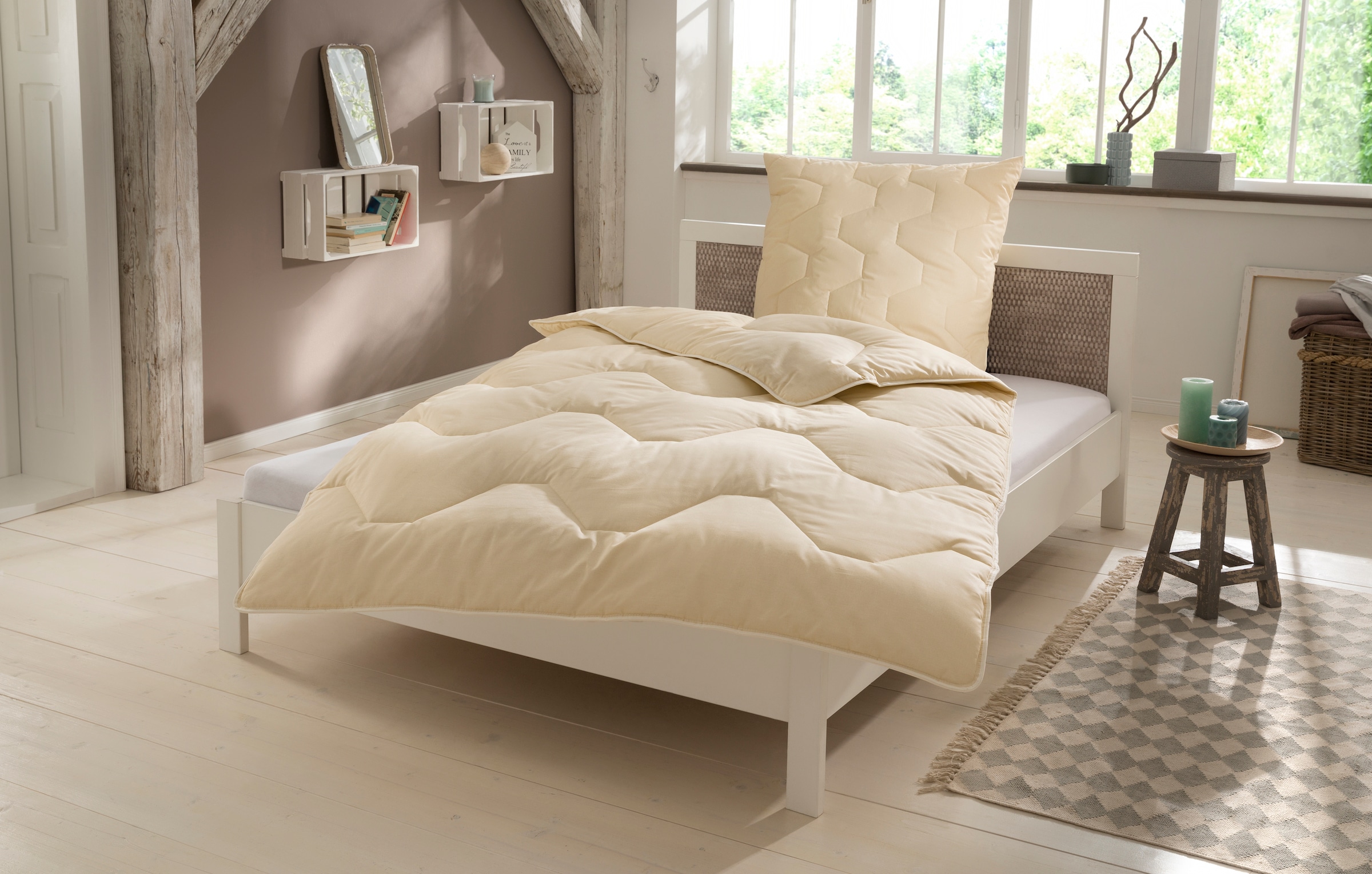 OTTO home Naturfaserbettdecke 'Baumwolle 60 C, Bettdecke 135x200 cm, 155x220 cm, 200x200 cm' normal Füllung 100% Baumwolle 1 Stk. tlg. Bettdecken, Sommer, Winter, 4 Jahreszeiten, Decke, Made in Germany