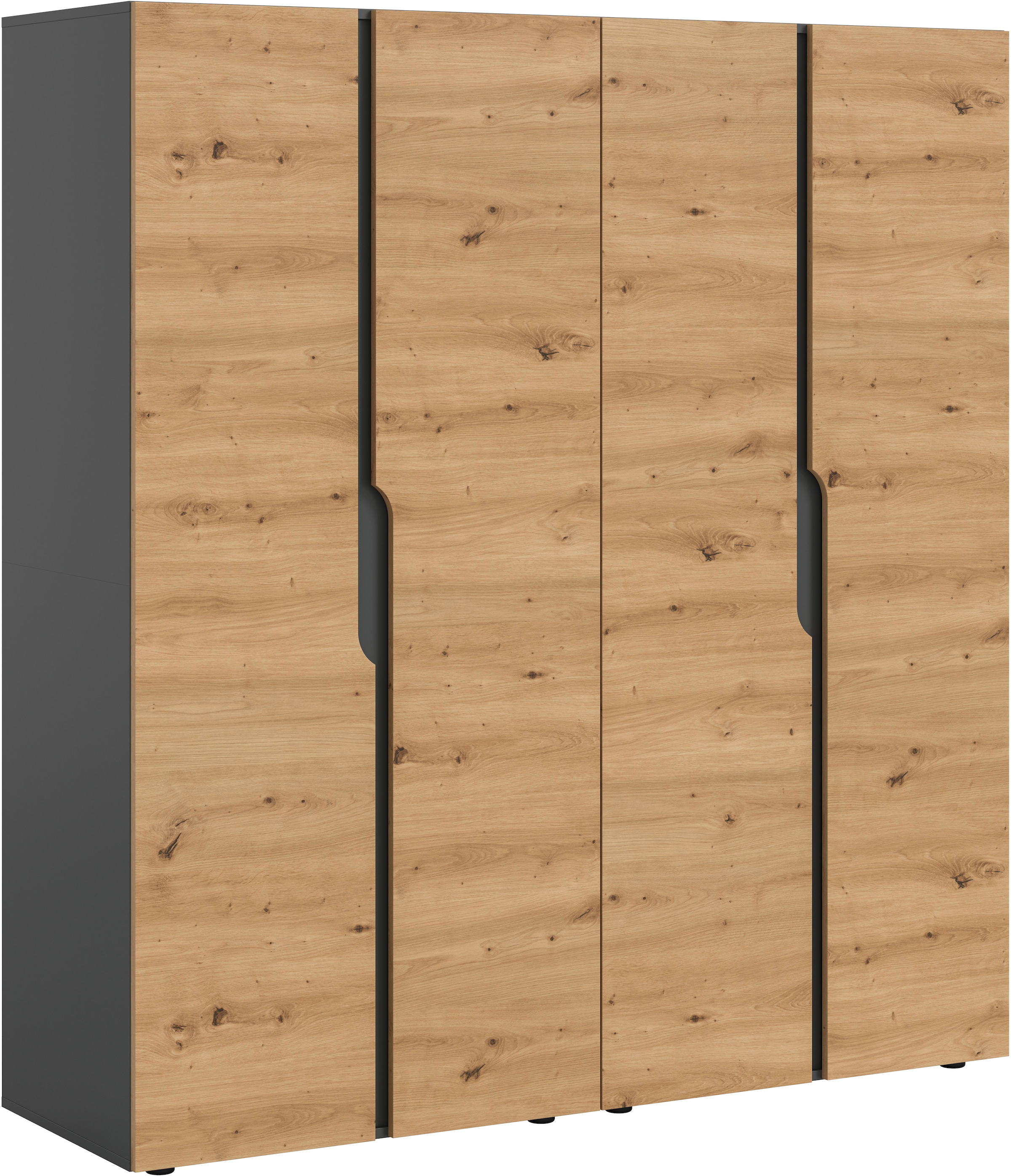 Home affaire Kleiderschrank 'BJÖRNEBORG, Schlafzimmerschrank, Garderobe, Schrank' inklusive Wechselblende in anthrazit und Artisan Eiche Nachbildung, 2 Schränke, je 80 cm breit, 2 Kleiderstange, 4 Böden