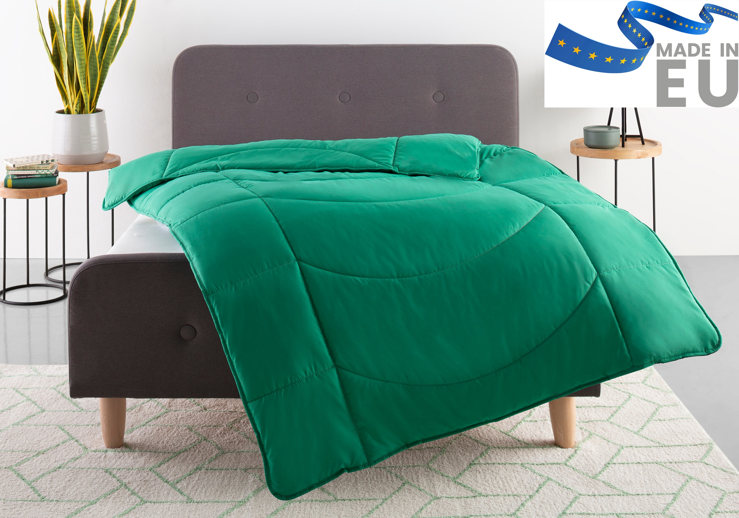 OTTO home Microfaserbettdecke 'Microlux, Bettdecke 135x200 cm und Übergrößen bis 240x220cm' leicht Füllung Feuchtigkeitsregulierende 3D Klimafaser (Polyester) 1 Stk. tlg. fest versteppter Bezug - keine Bettwäsche nötig, Sommer, Winter