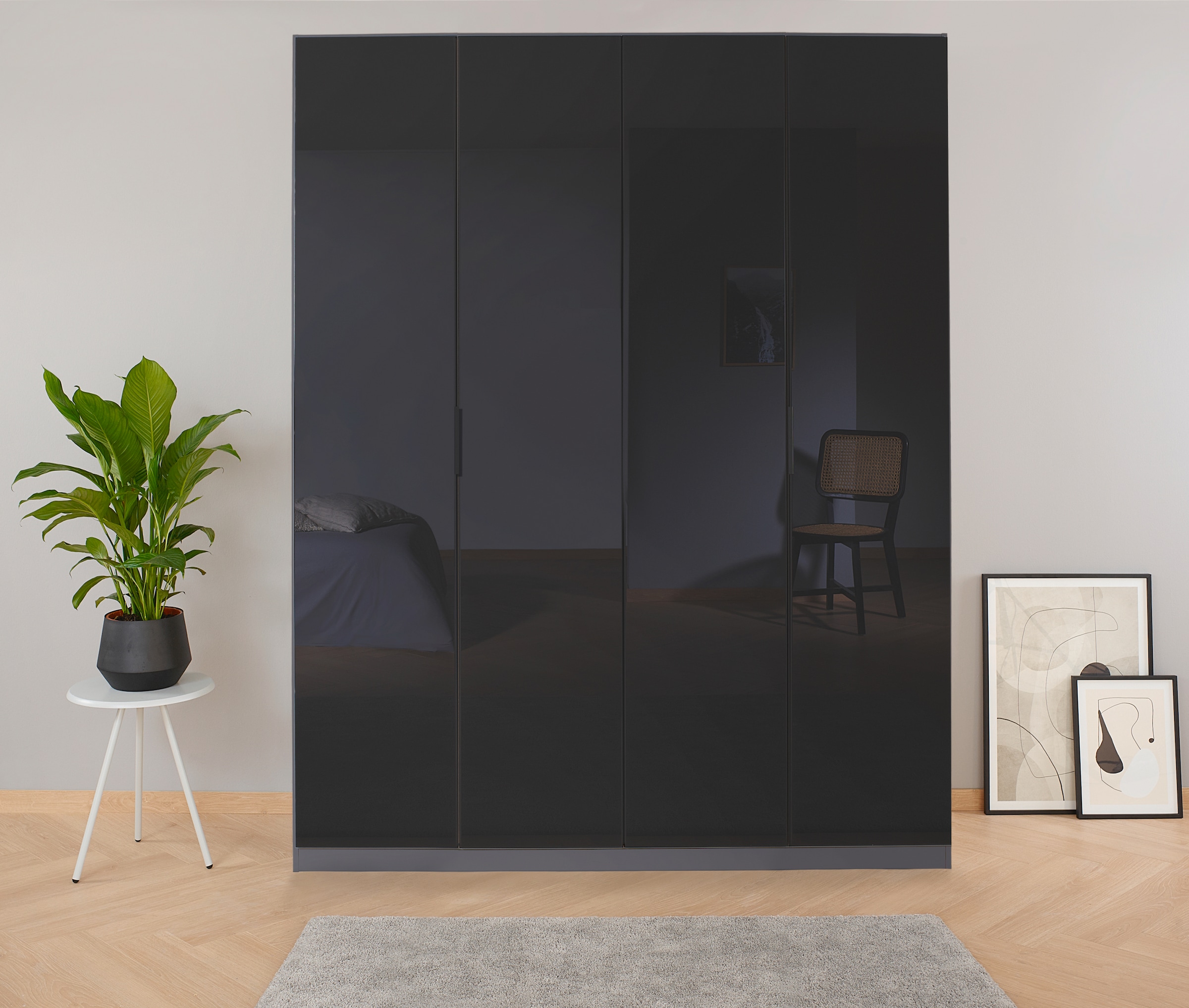 rauch Drehtürenschrank 'Kleiderschrank Schrank Garderobe KOLUNA mit hochwertiger Glasfront' Breiten 181/226/271/315 cm Höhen 210/229 cm, inkl. 2 Innenschubladen sowie extra Einlegeböden MADE IN GERMANY