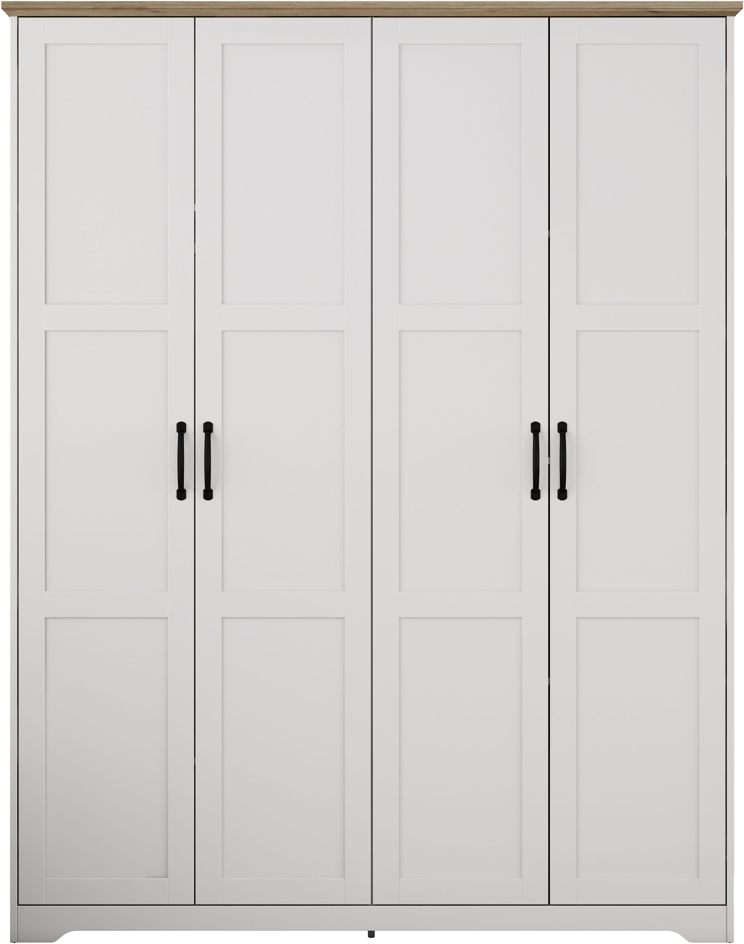 OTTO home Kleiderschrank 'Emmilia Schrank Schlafzimmerschrank im Landhaus Design' Mit vielen Einlegeböden und Softclose Türen, Landhaus Schrank mit 4 Türen Breite 151,1cm Höhe 2m