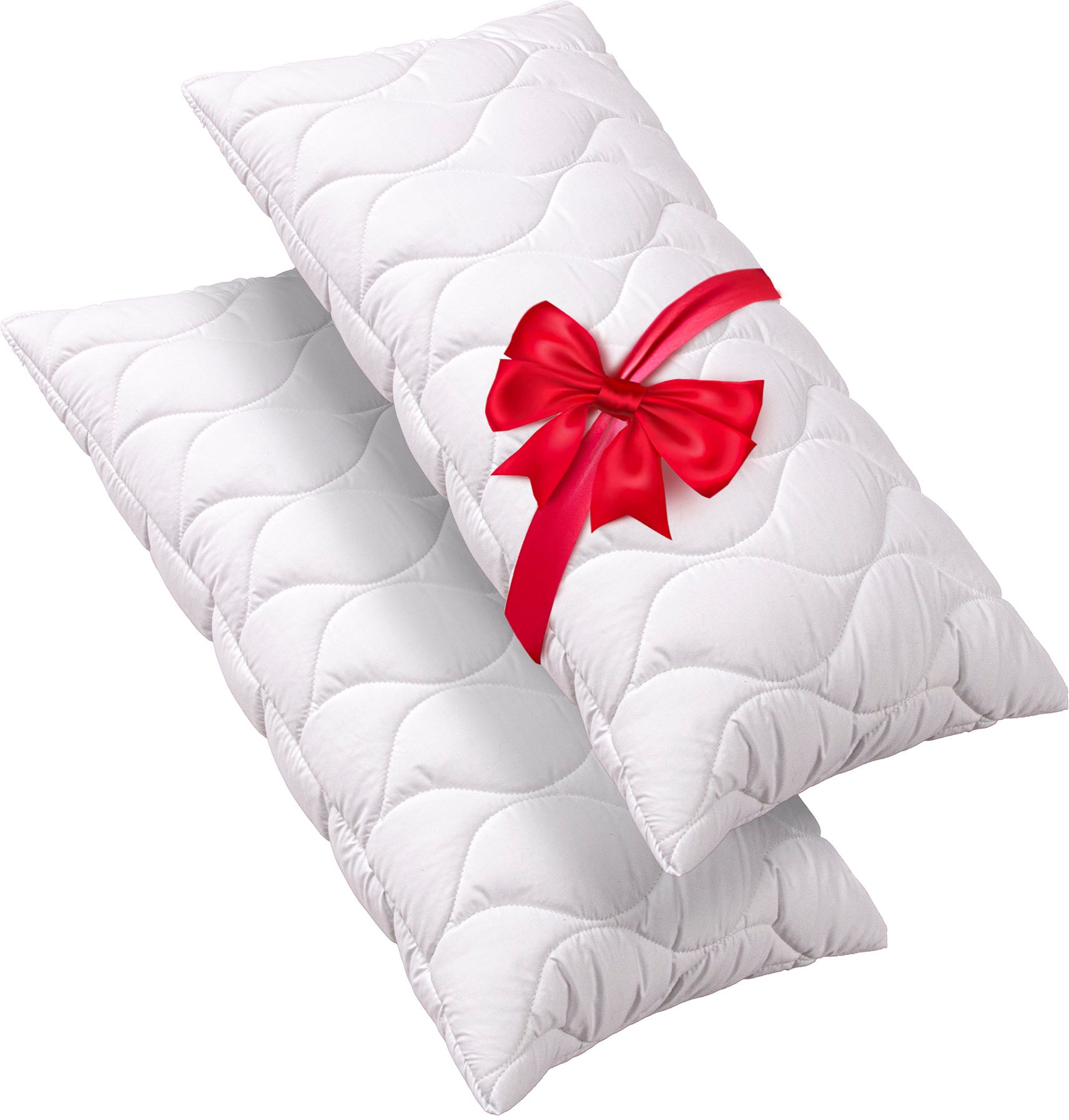 John Cotton Microfaserkissen '2für1, Kopfkissen, ein Kissen gratis, 40x80 cm, 80x80cm' Füllung: 100% Polyester Bezug: Microfaser Spar-Set, 1 Stk. tlg. ergonomisch, strapazierfähig, hochwertig, Kissen im Spar-Set