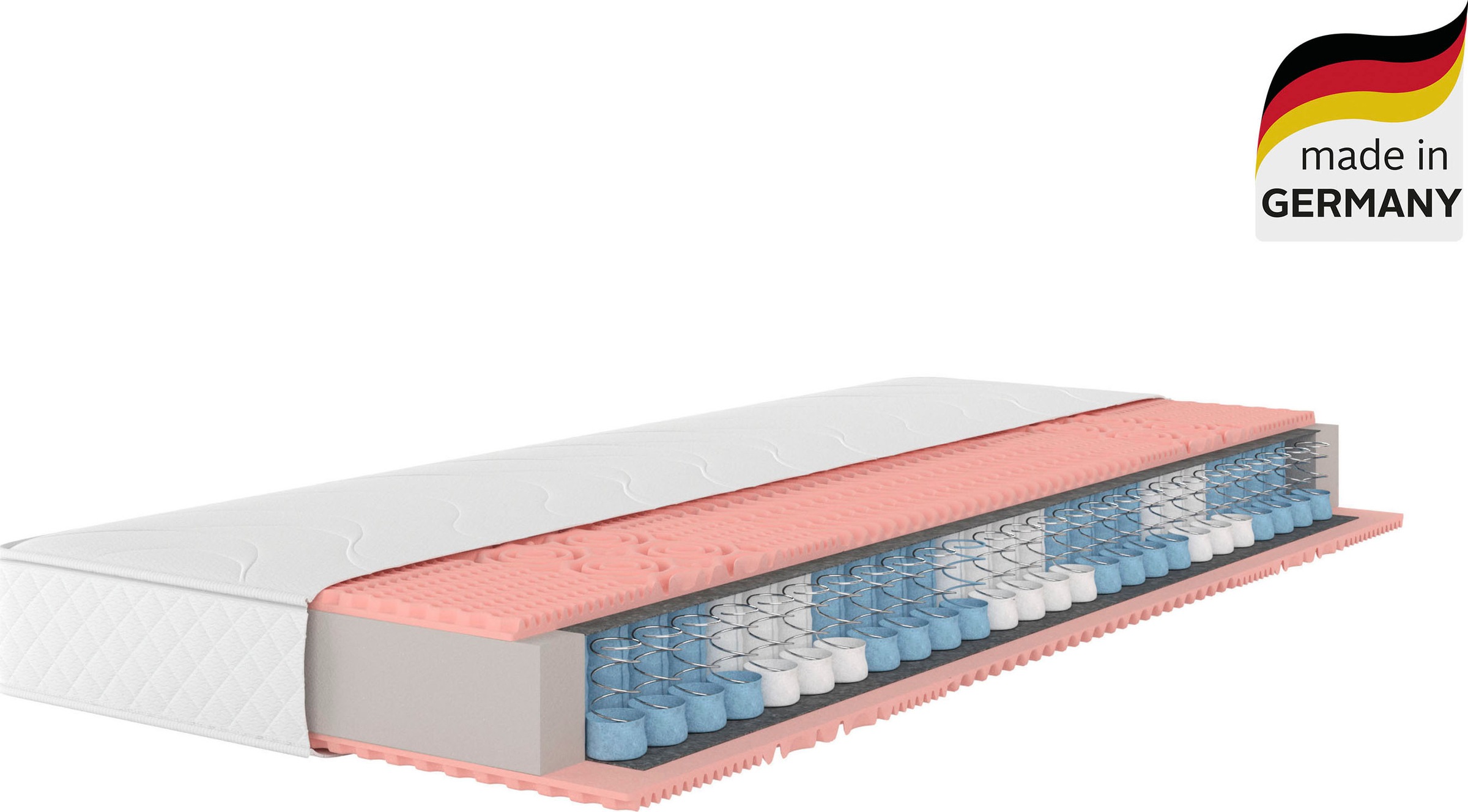 fan Taschenfederkernmatratze 'Loona, 7 Zonen Matratze 90x200 cm, 140x200 cm & weitere Größen,' 24 cm hoch 420 Federn 1-tlg., 1 Stk. tlg. Matratzen H2-H4, ergonomisch, atmungsaktiv, 420 Federn bei 100x200 cm