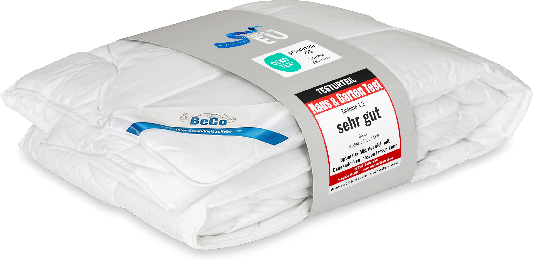 Beco Microfaserbettdecke 'Medibett Cotton Soft, Bettdecken für Sommer und Winter, Decke' normal Füllung Polyester 1 Stk. tlg. Bettdecke 135x200 cm, allergiker geeignet (Hausstauballerker)