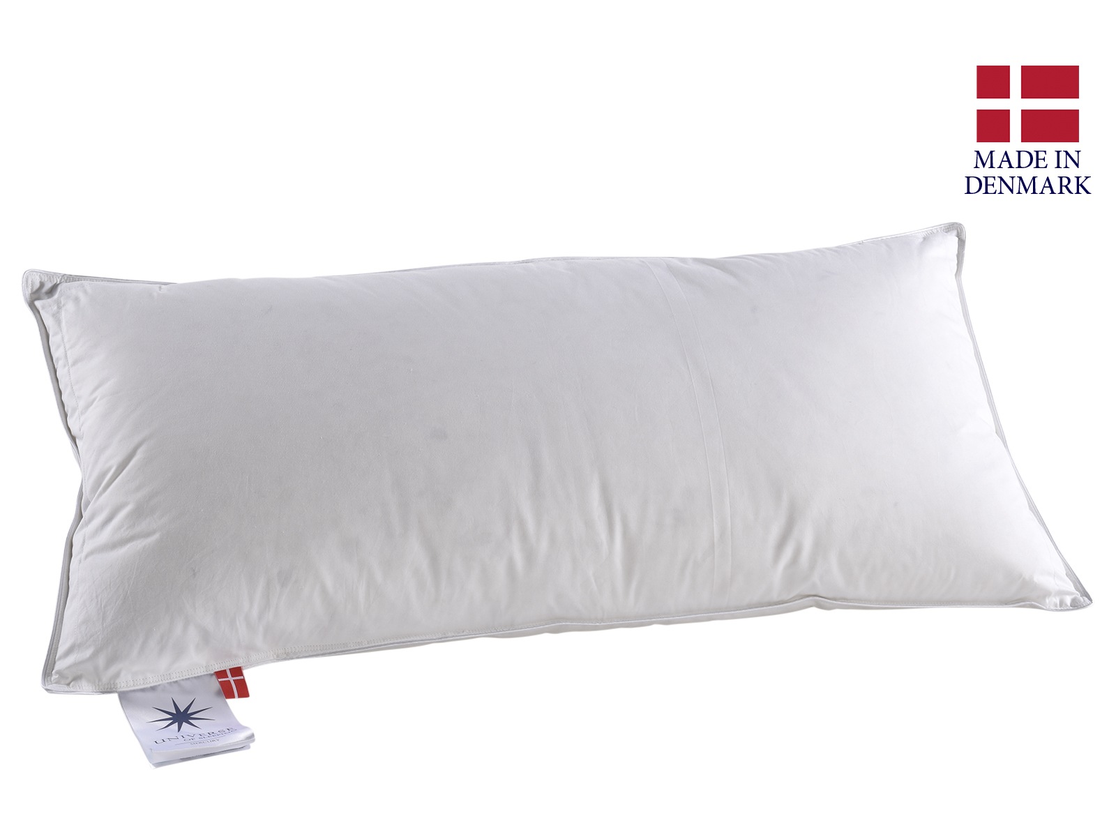 Universe of sleeping 3-Kammer-Kopfkissen 'Mercury 3-Kammer Kopfkissen, 90% Daunenfüllung, natürliche Materialien' Füllung: 90% Entendaunen/10% Federn im Auβenkammer 1 Stk. tlg. Hochwertige Kissen, 40x80 cm. in Medium Höhe, Made in Denmark