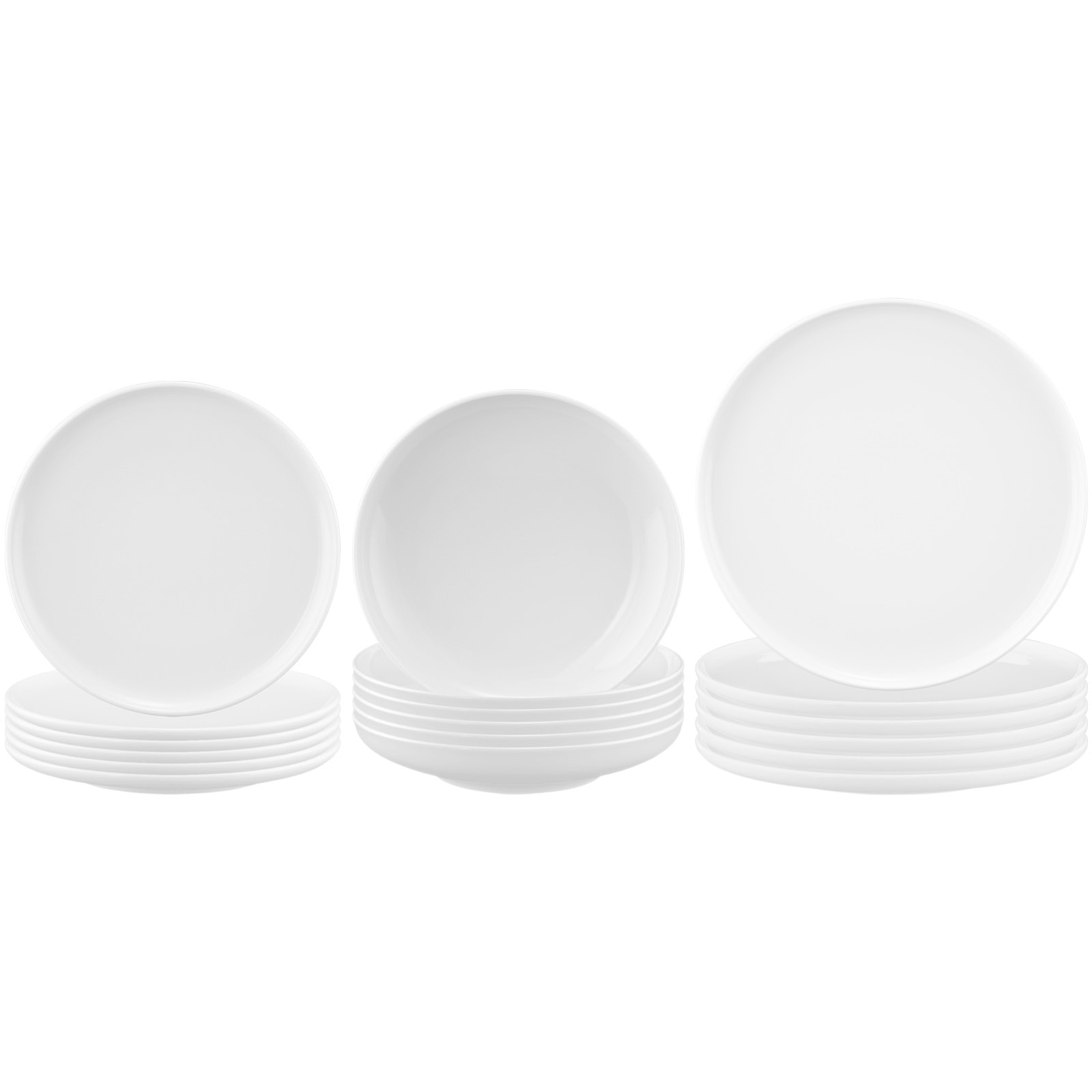 Seltmann Weiden Geschirr-Set 'Teller-Set Sento Home 18er Set weiß' Spülmaschinengeeignet, Mikrowellengeeignet, Ofenfest, Salamandergeeignet, Kühlschrankgeeignet, Gefrierschrankgeeignet