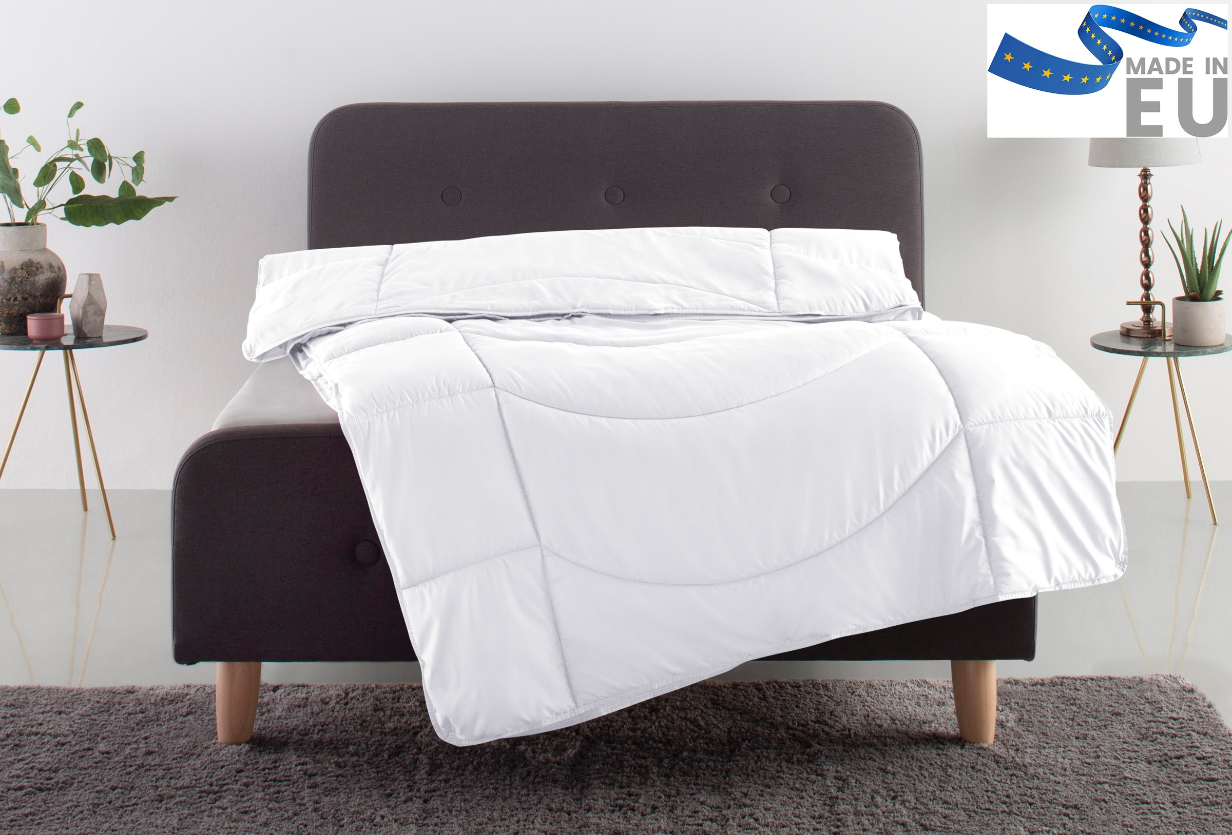 OTTO home Microfaserbettdecke 'Microlux, Bettdecke 135x200 cm und Übergrößen bis 240x220cm' extraleicht Füllung Feuchtigkeitsregulierende 3D Klimafaser (Polyester) 1 Stk. tlg. fest versteppter Bezug - keine Bettwäsche nötig, Sommer, Winter