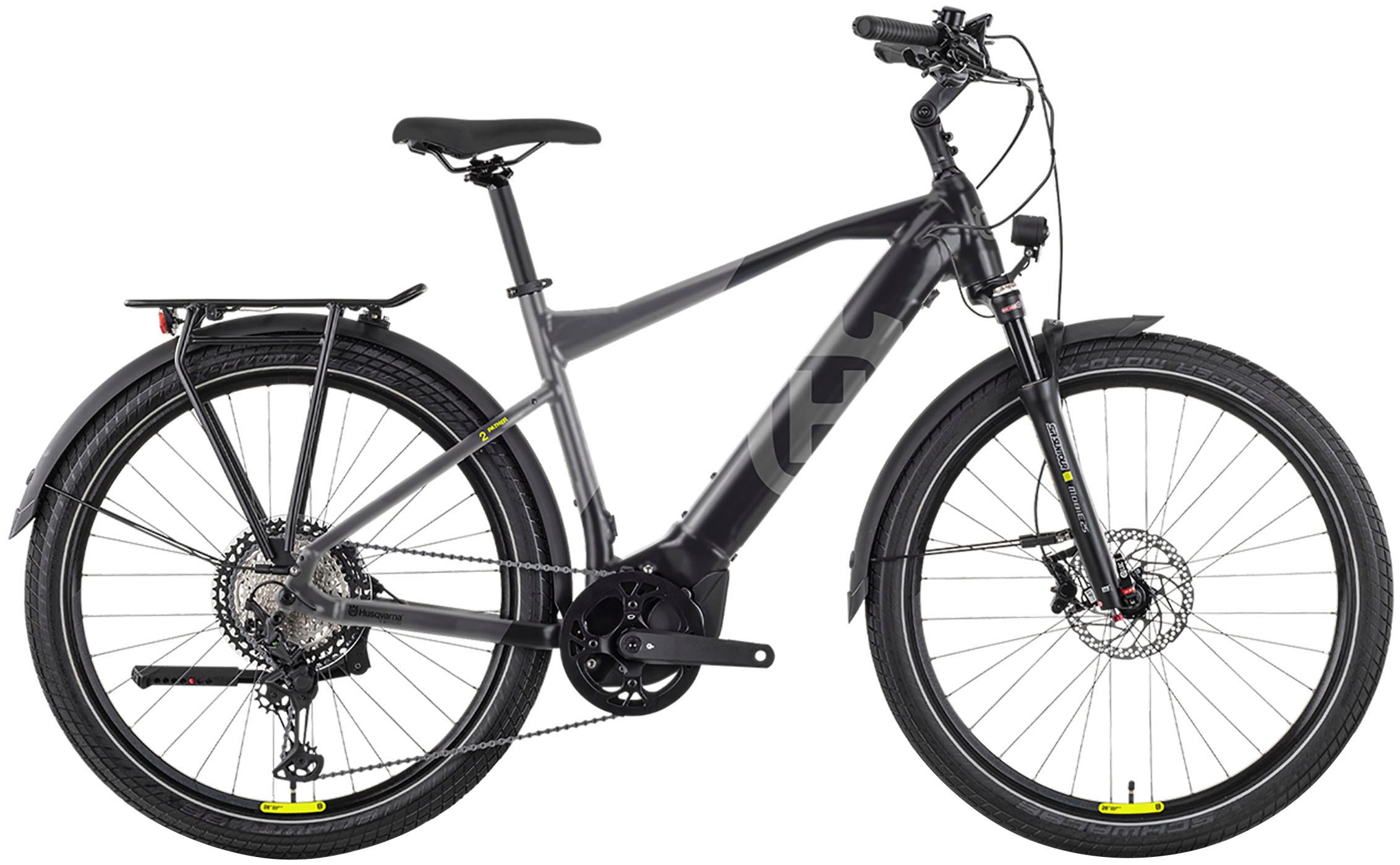 Husqvarna E-BICYCLES 'E-Trekkingbike Pather 2 Herren' 11 Gang Tektro RD-M550 Schaltwerk Kettenschaltung Mittelmotor 250 W 27,5 Zoll, Yamaha Motor, Scheibenbremsen, mit Straßenzulassung, Pedelec, Elektrofahrrad für Herren